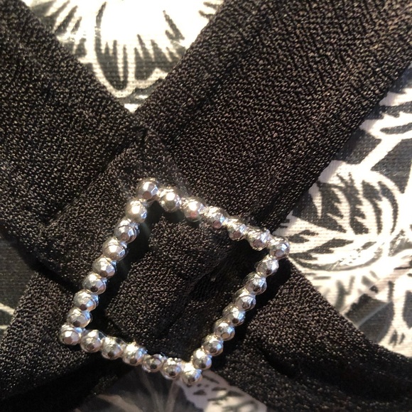 Expo Nite size 12 black vintage 90’s dress w/silver embellished stretch - Picture 3 of 16